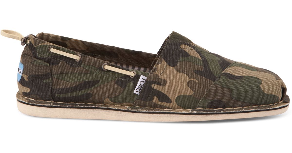TOMS Washed Camo Mens Biminis in Army Green (Natural) for Men - Lyst