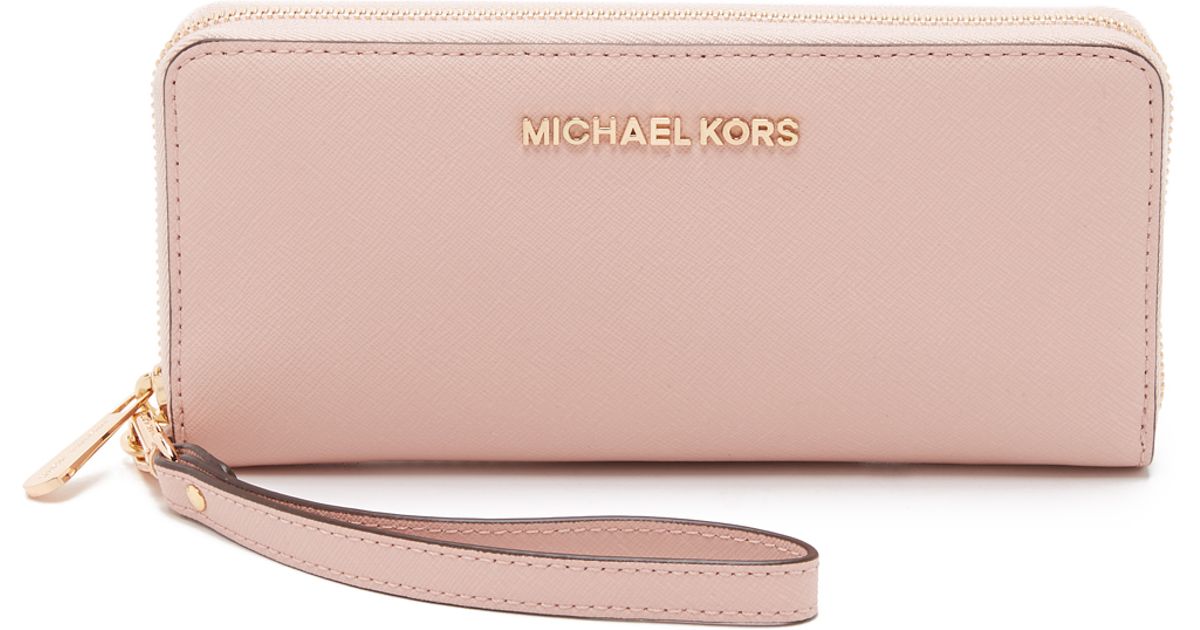 michael kors jet set travel wallet pink