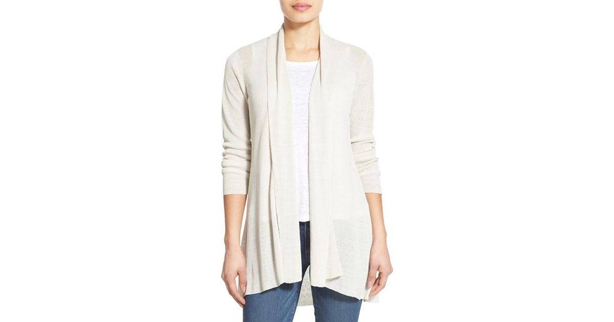 white linen cardigan