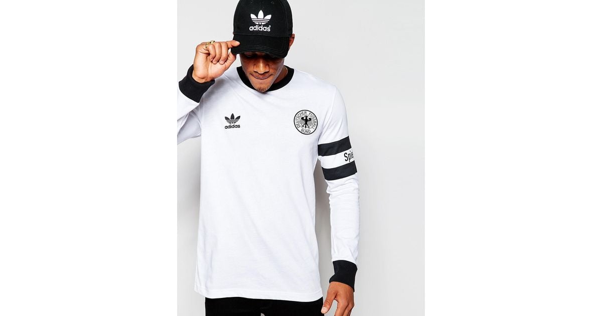 Langt væk hjælp Huddle adidas Originals Retro Beckenbauer Long Sleeve T-shirt Ab7459 in White for  Men | Lyst