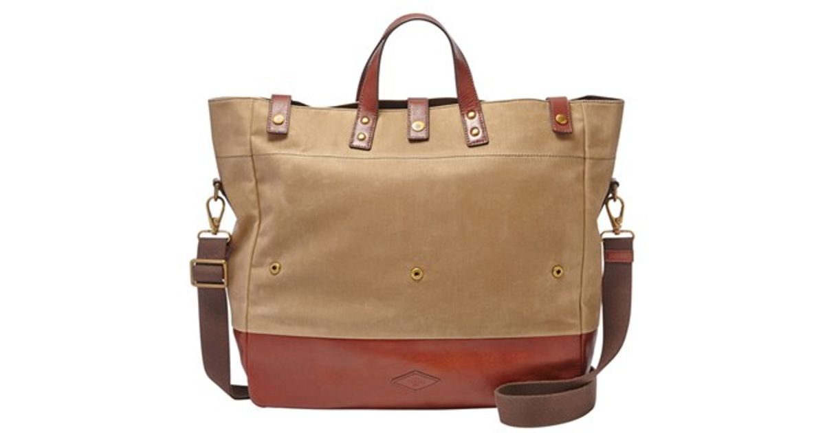 fossil canvas tote
