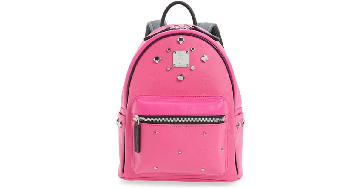 mcm backpack pink mini