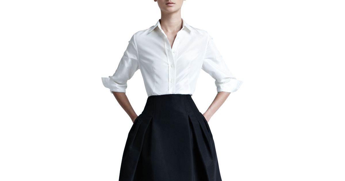 carolina herrera taffeta shirt dress