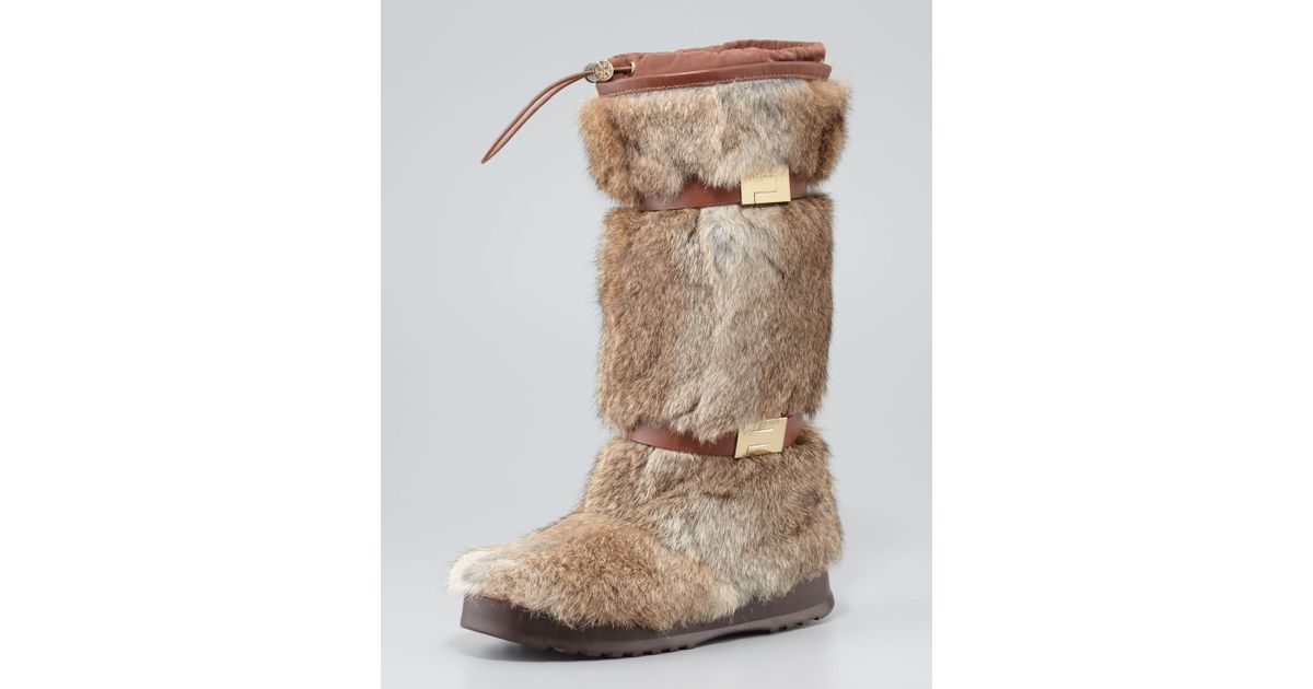 tory burch rabbit fur boots