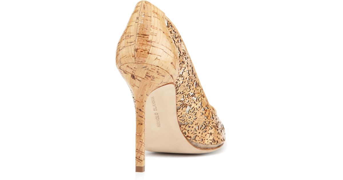 manolo blahnik cork pumps