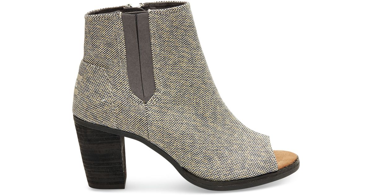grey open toe bootie