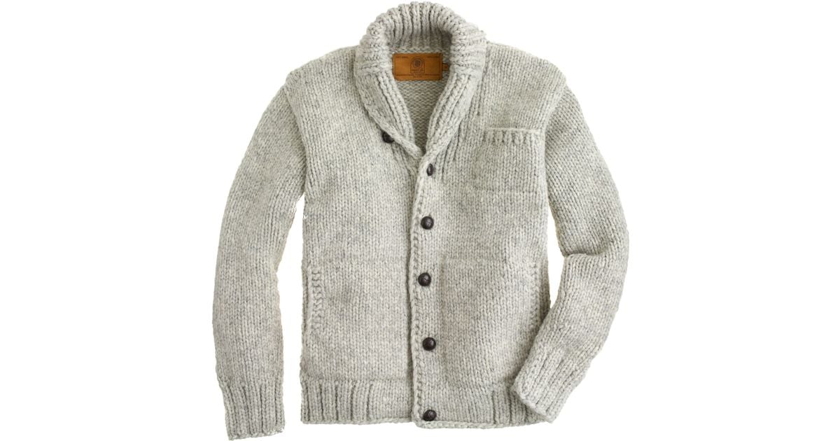 J.Crew Canadian Sweater Company Cowichan Cardigan in Grey Marle 