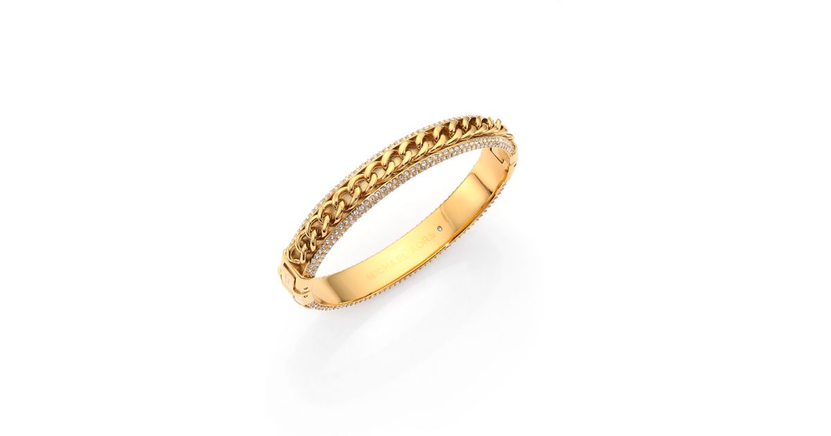 Michael Kors Pave Frozen Chain Bangle Bracelet in Gold (Metallic) - Lyst