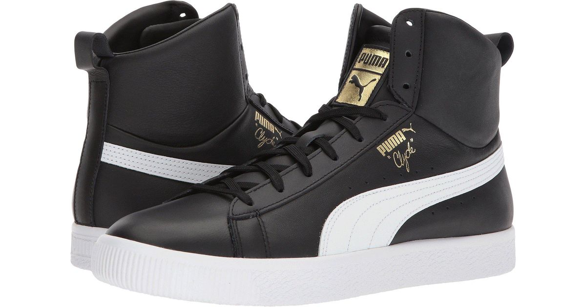 puma clyde mid core foil black