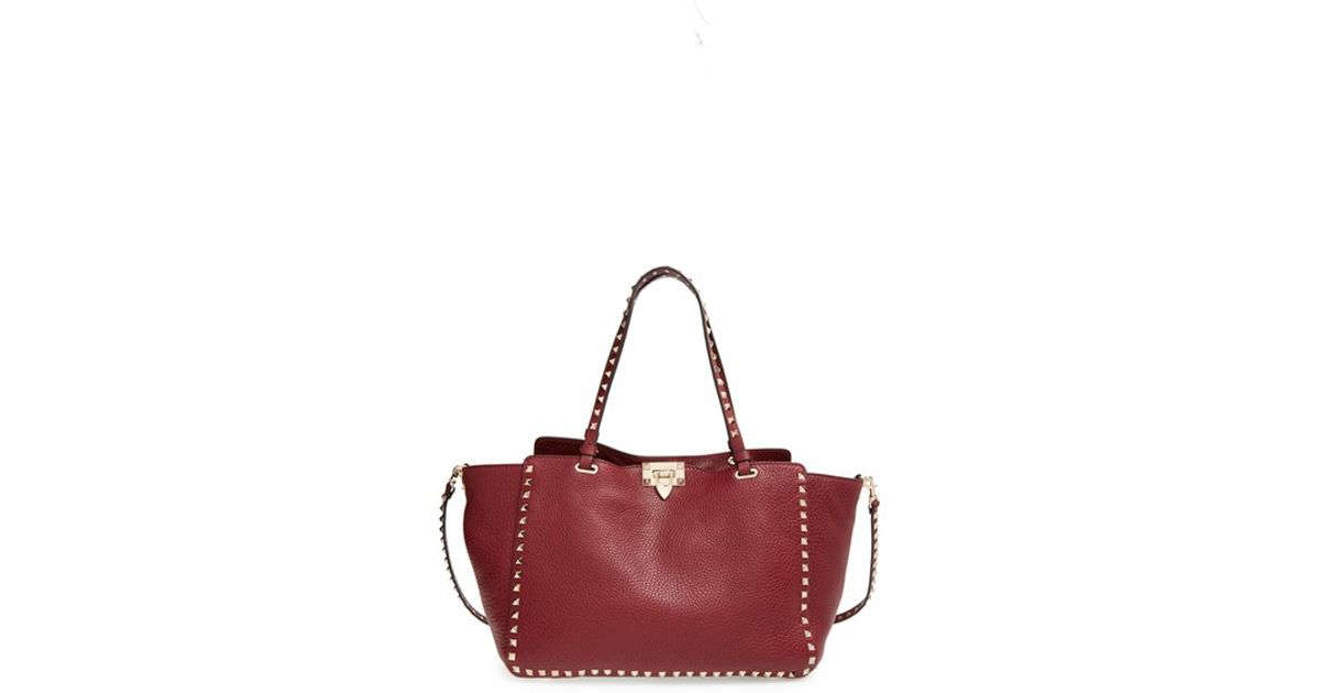 valentino rockstud bag burgundy