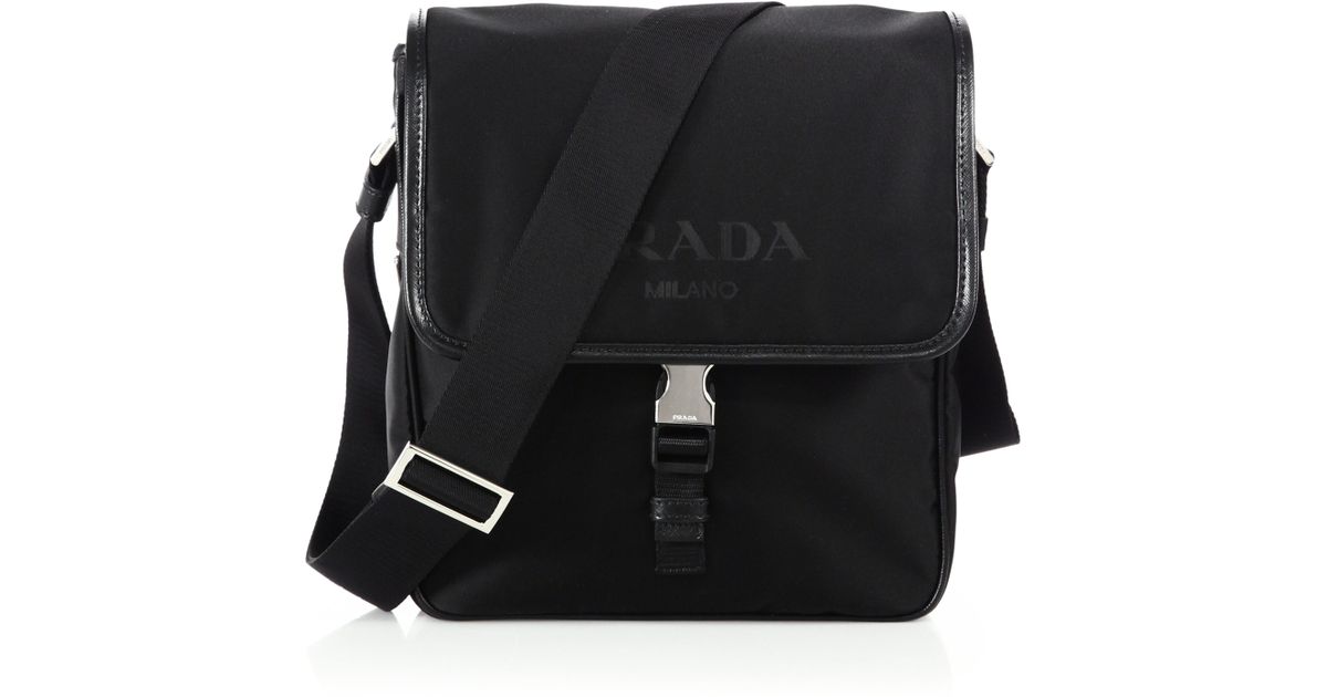 Prada Synthetic Tracolla Con Pattina Bag in Black for Men | Lyst