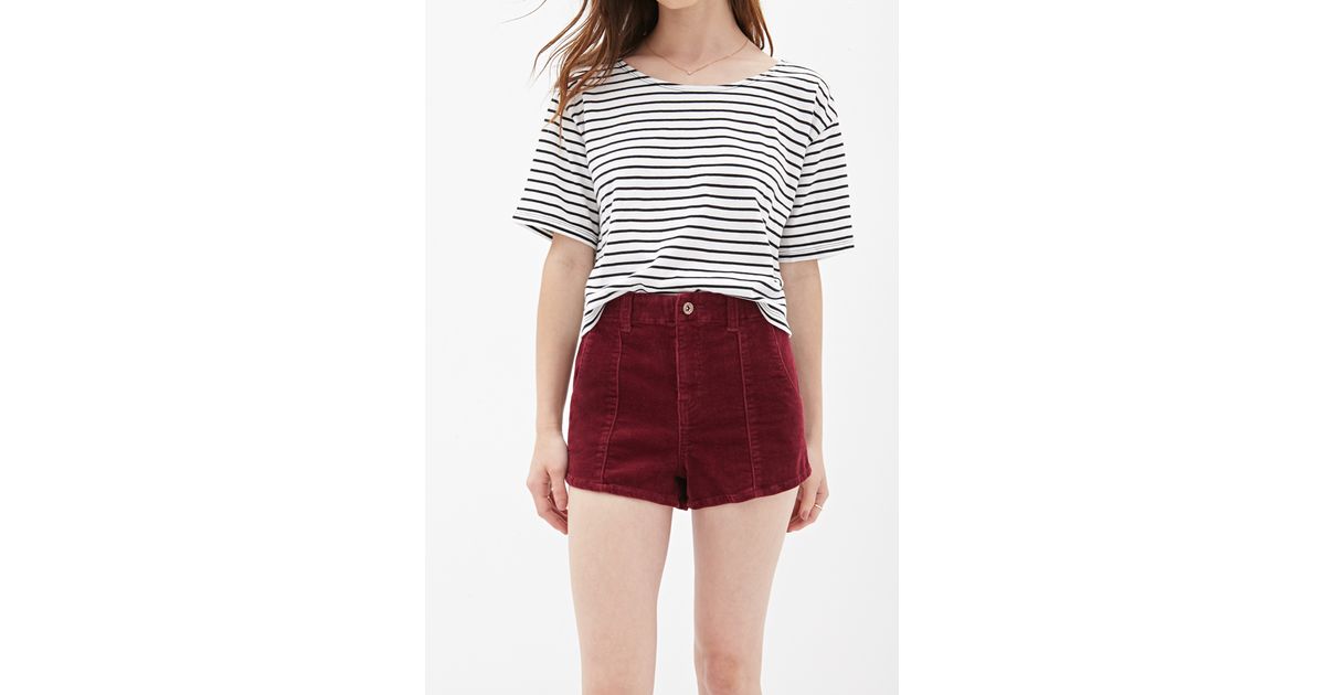 high waisted corduroy shorts
