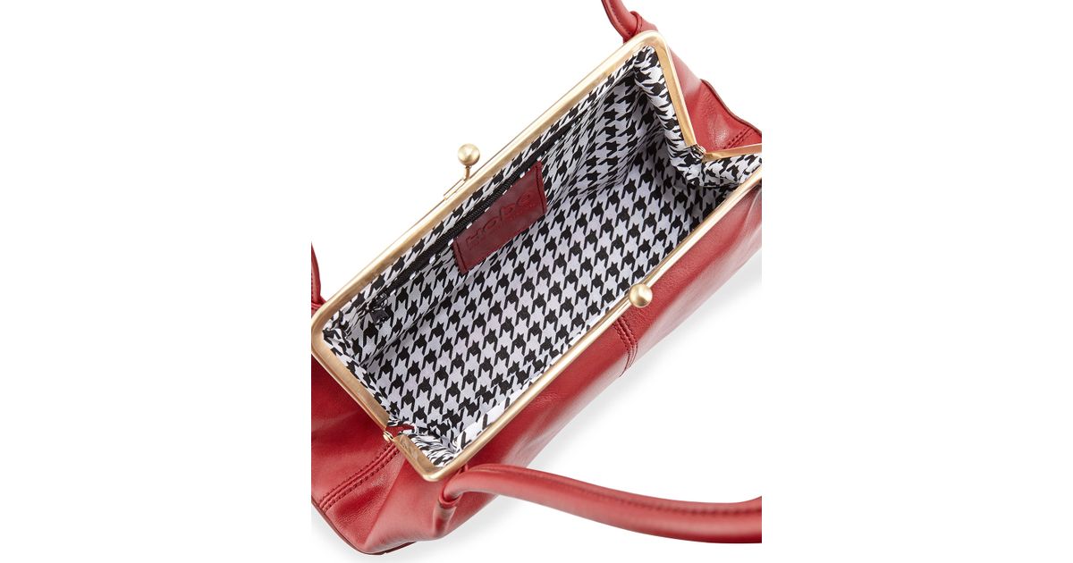 Lyst Hobo Gina Leather Kiss Lock Handbag In Red