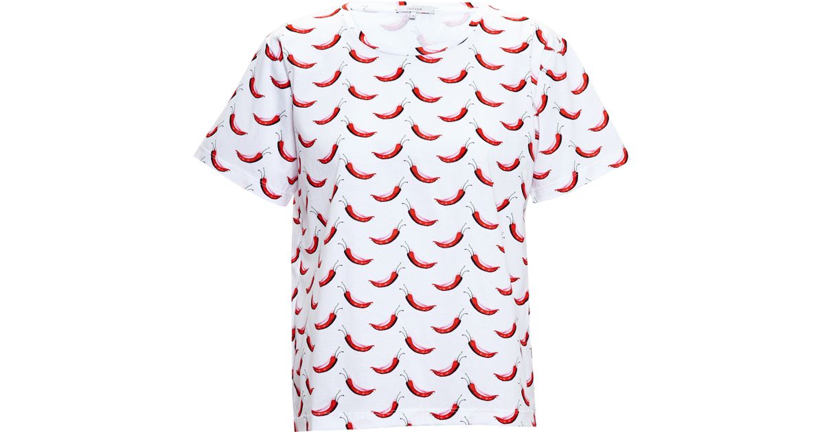 Isolda Chilli Print T-shirt in Red White (Red) - Lyst