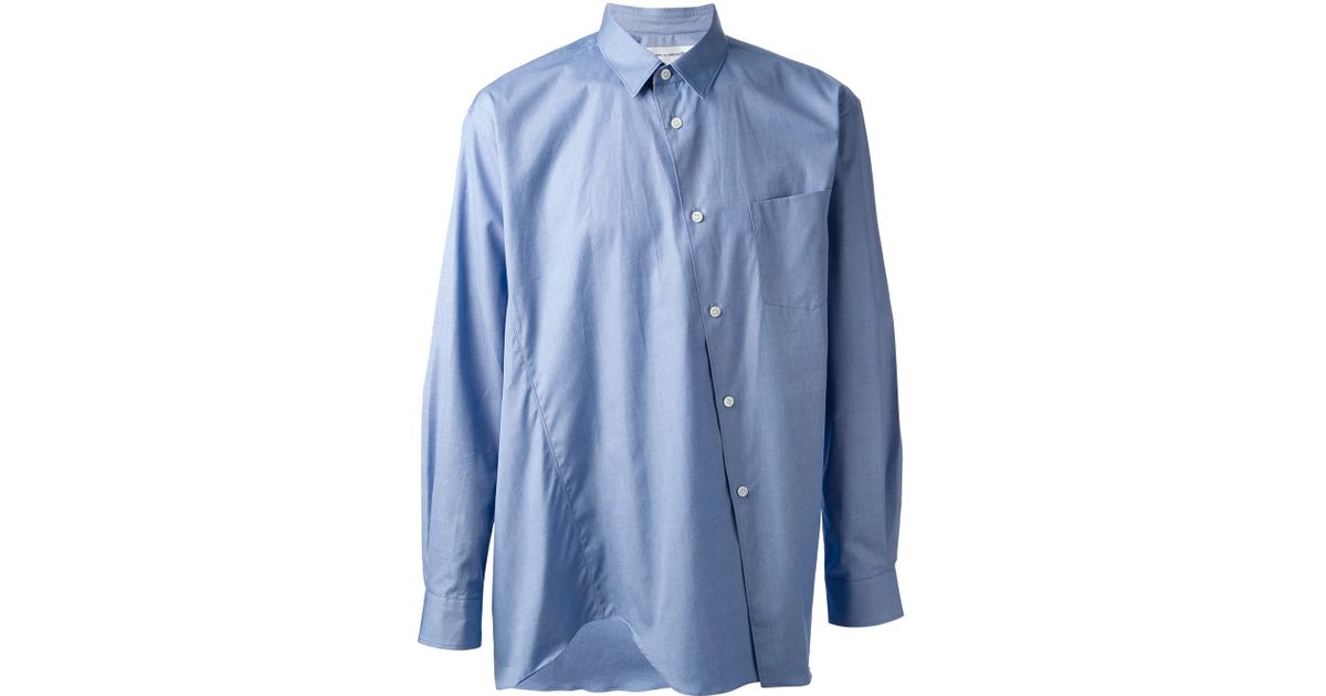 Lyst Comme Des Garçons Asymmetric Shirt In Blue For Men