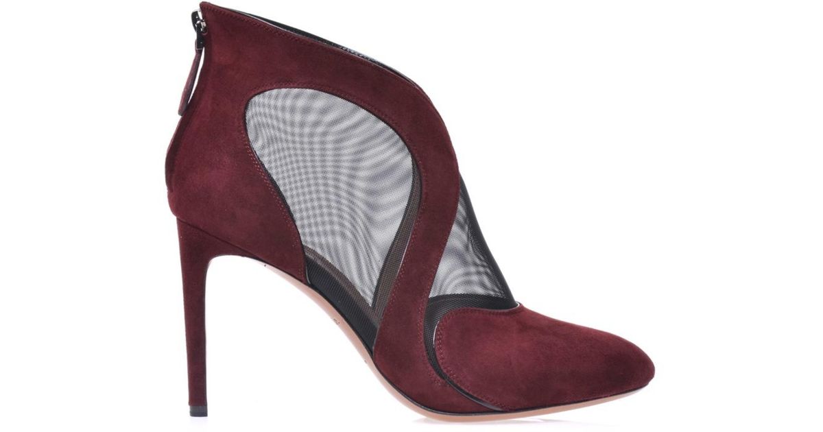 red suede azzedine alaia heels