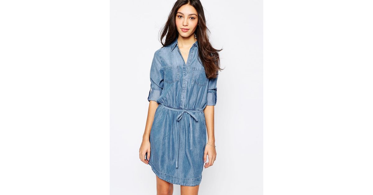 oasis denim button dress