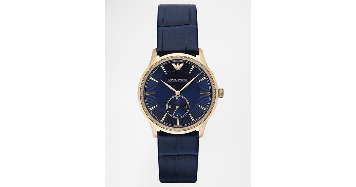 Emporio Armani Gold Detail Watch Ar1848 in Blue for Men | Lyst