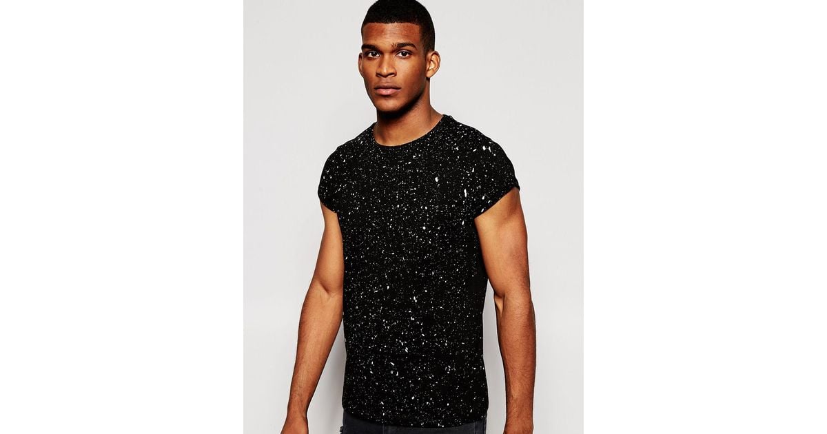 black shirt with paint