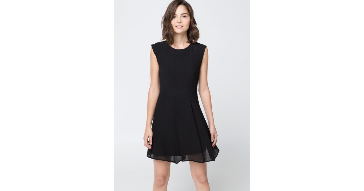 Mango Flared Skirt Dress Women Dresses Blue 189580