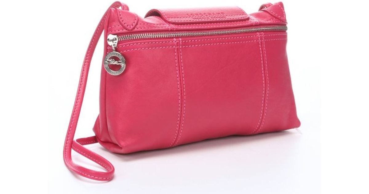 Leather crossbody bag Longchamp Pink in Leather - 25651544