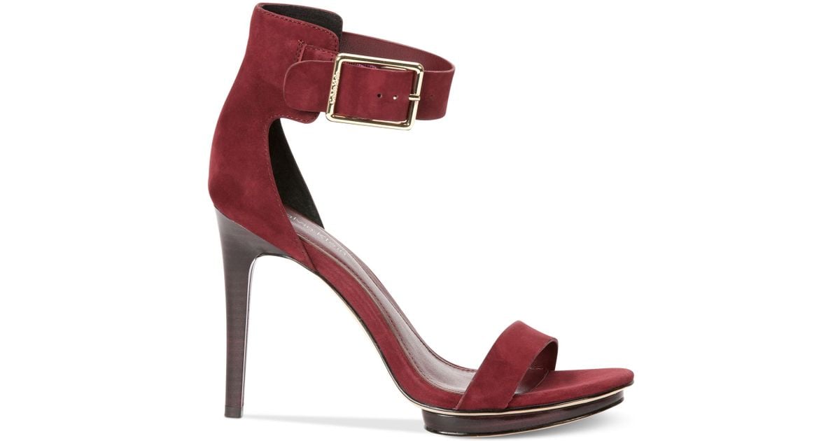 Calvin Klein Women'S Vivian High Heel Sandals in Red - Lyst