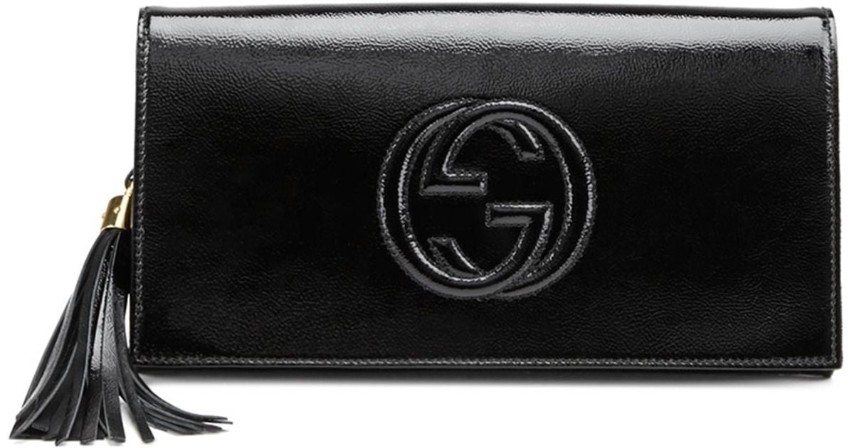 gucci patent leather clutch