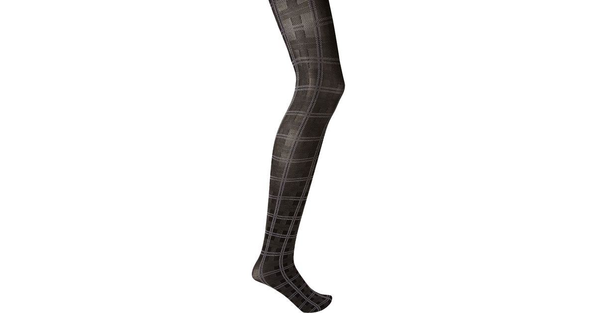 black plaid tights
