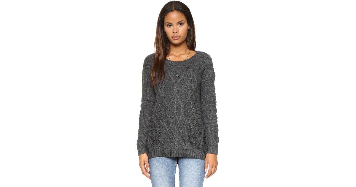 Ella Moss Cotton Disco Starlight Duchess Sweater in Dark Charcoal/Black (Gray) - Lyst