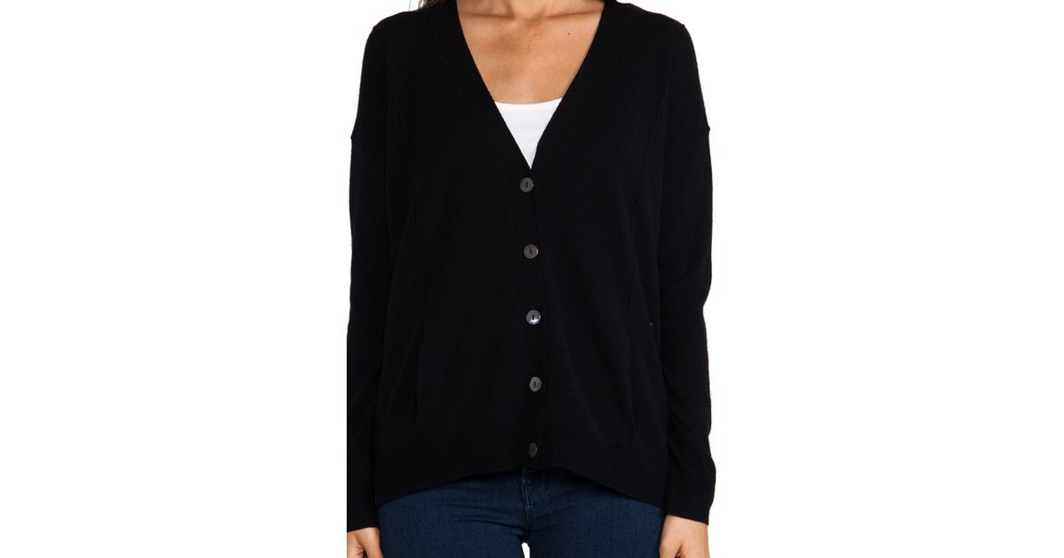 black cashmere boyfriend cardigan