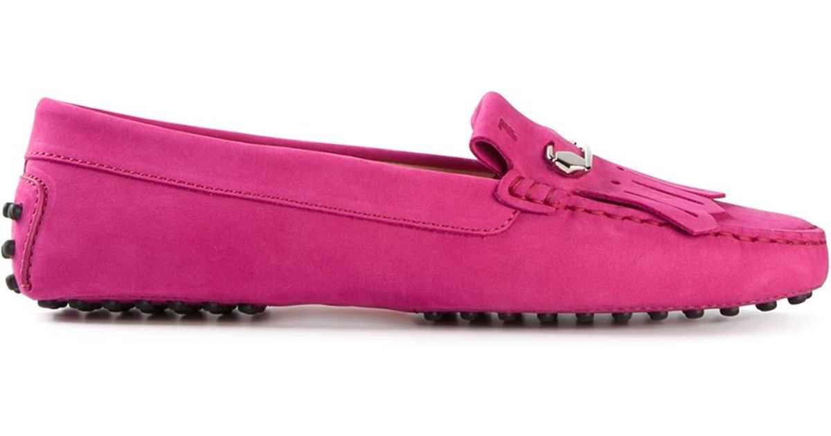 tod's pink loafers womens
