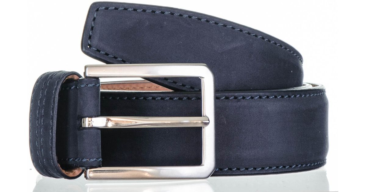 mens navy leather belt