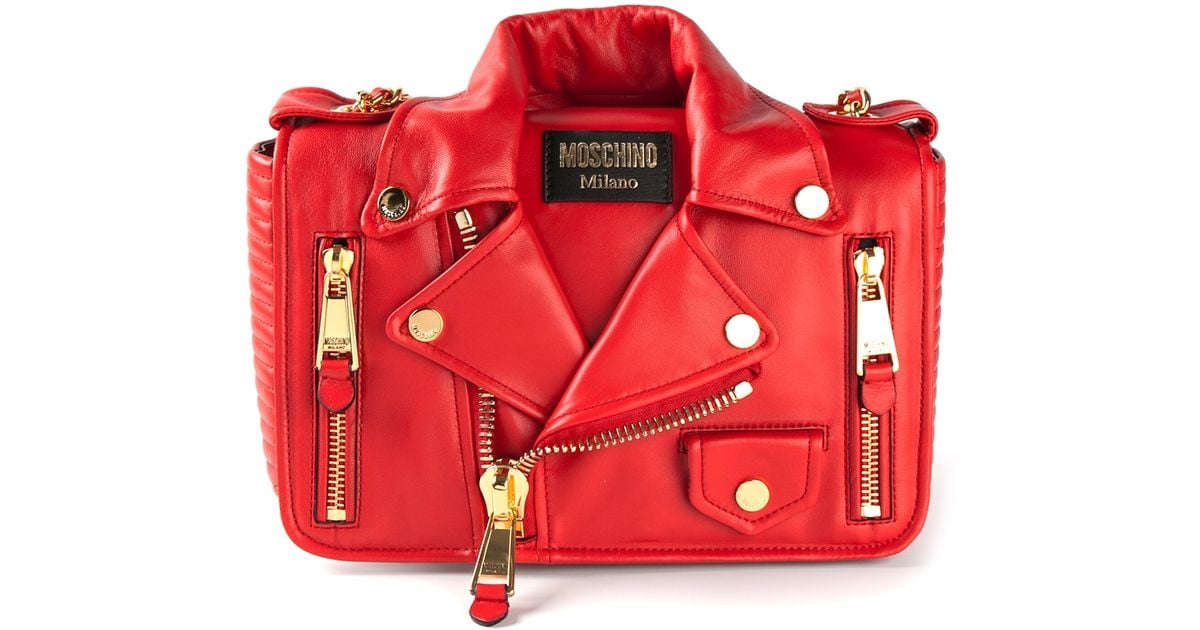 moschino biker jacket shoulder bag