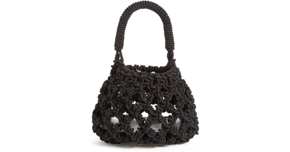 black macrame bag