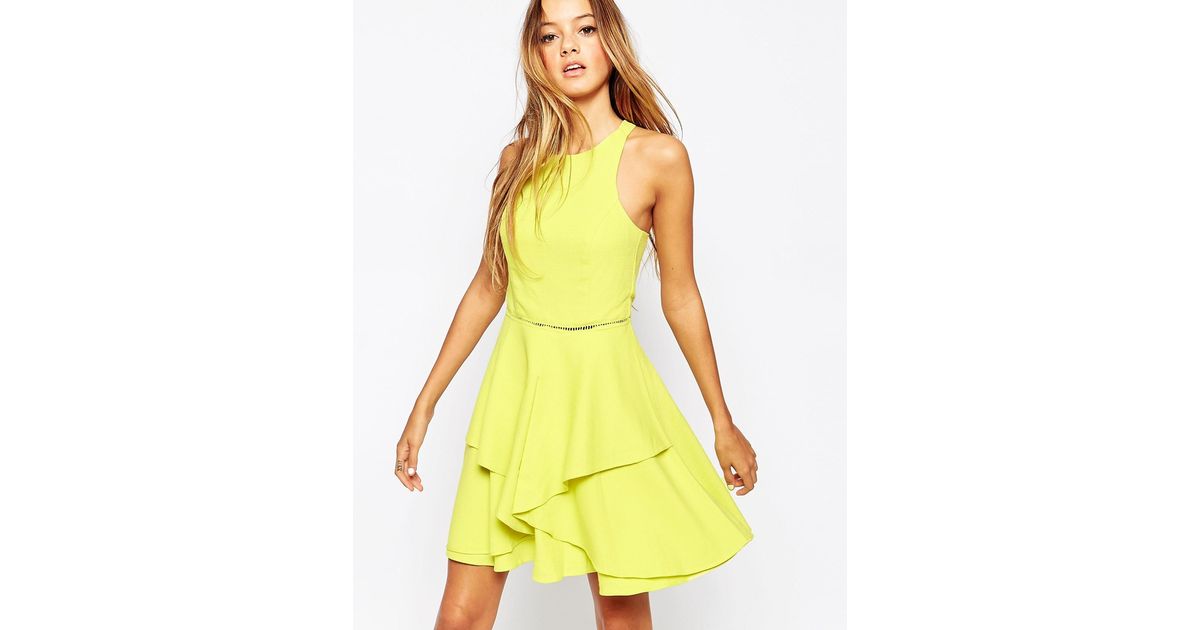 yellow layered dress