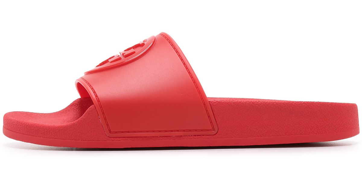 red tory burch slides