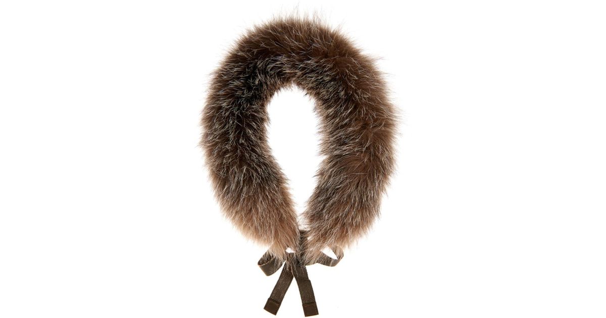 Max Mara Cerson Fox-Fur Collar in Beige (Natural) - Lyst