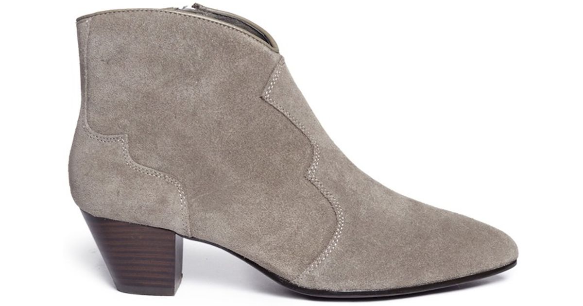 Ash Hurrican Suede Cowboy Boots in Grey (Gray) - Lyst