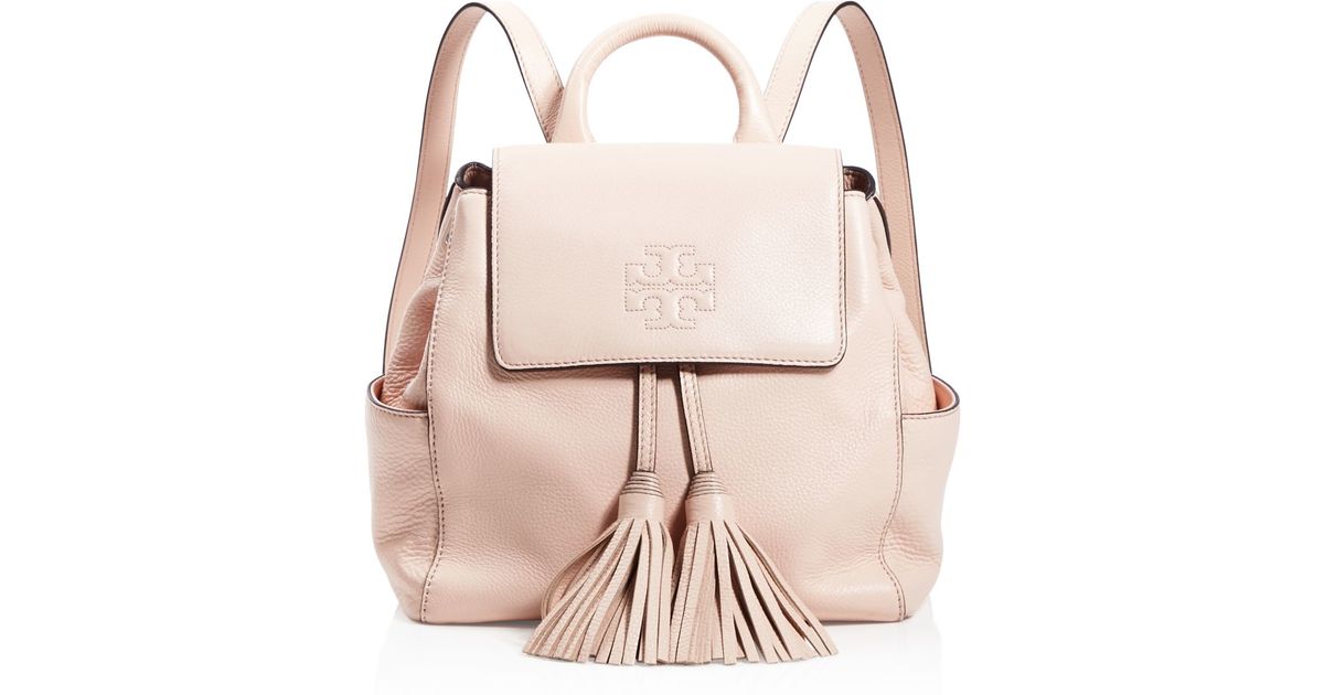 Tory Burch Leather Thea Mini Backpack in Pink | Lyst