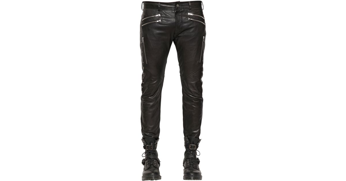 diesel mens leather trousers