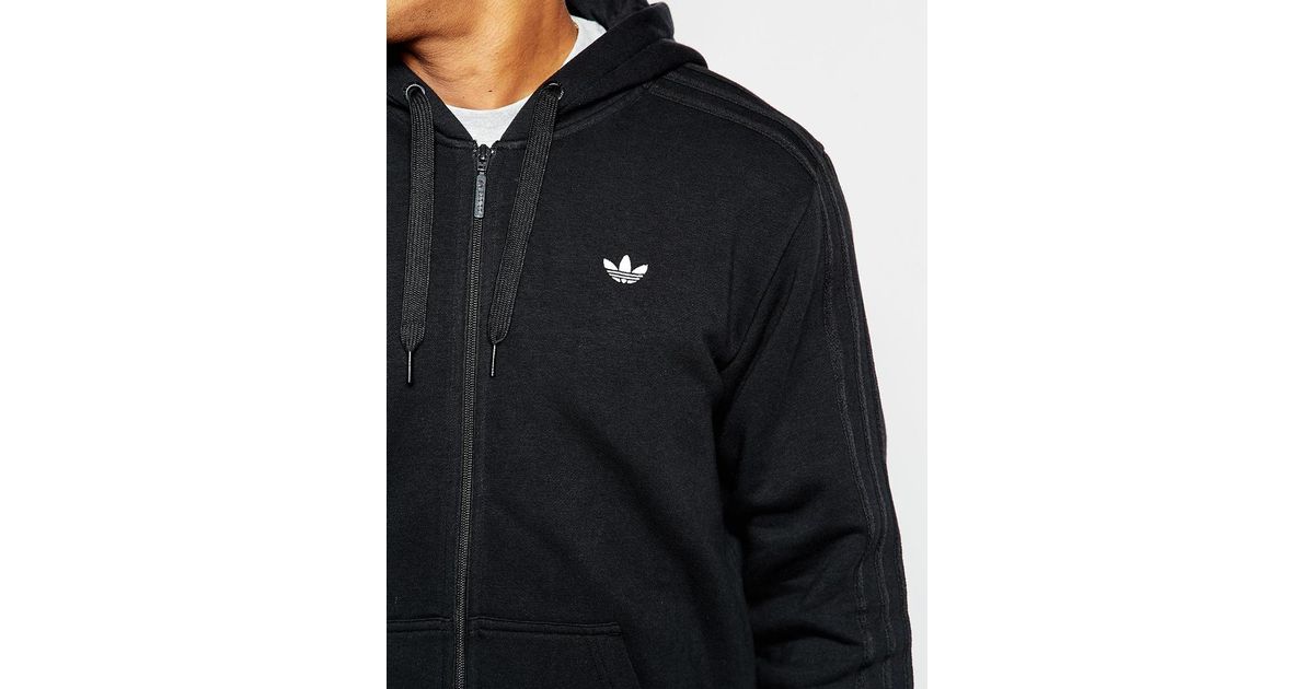 black adidas originals zip hoodie