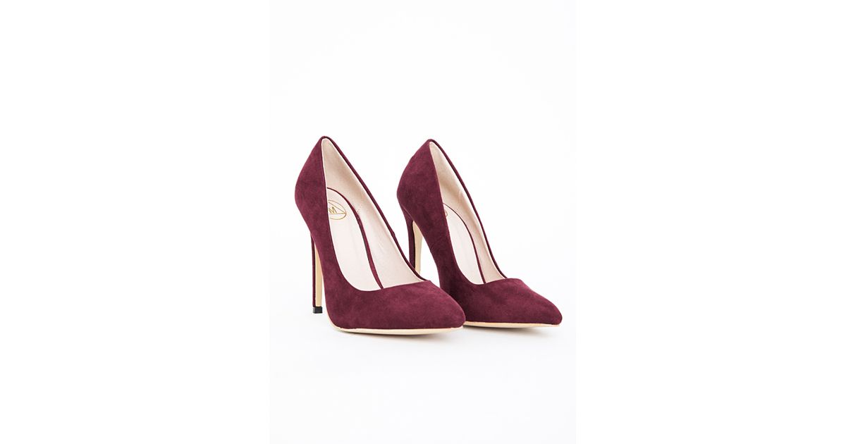 burgundy court heels