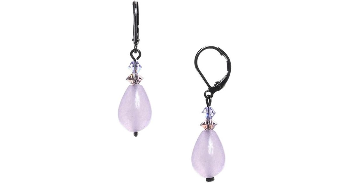 Lyst Dabby Reid Annie Crystal Mix Drop Earrings Violet In Purple