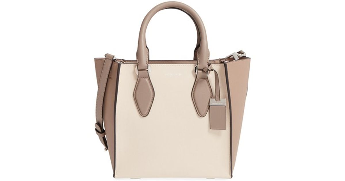 Michael Kors 'small Gracie' Leather Tote in Vanilla (Gray) - Lyst