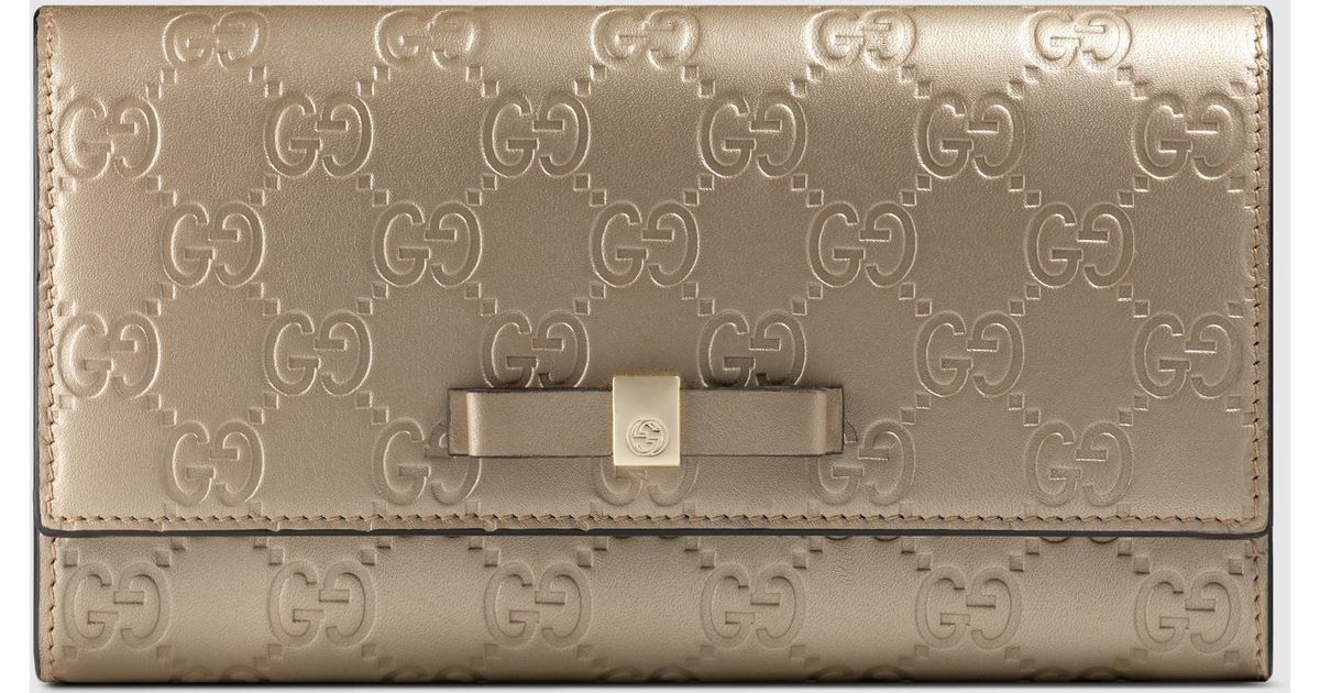 Gucci Leather Bow Signature Continental 