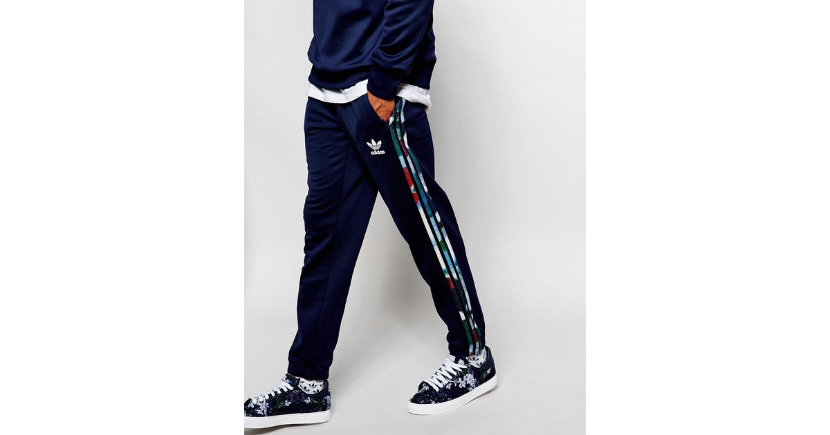 adidas navy blue track pants