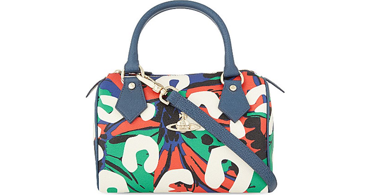 Vivienne Westwood Multicolor Graffiti Printed Bowling Bag For Women Vivienne Westwood Multicolor Graffiti Printed Bowling Bag For Women