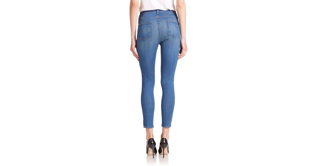 high waisted skinny capri jeans