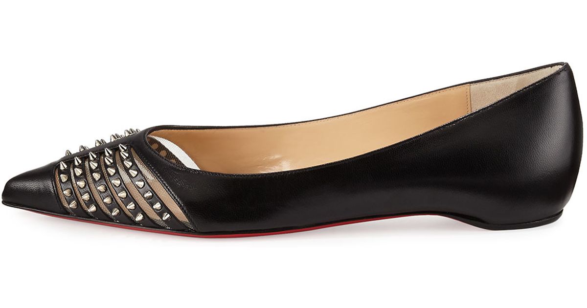 men's louis vuitton sneakers - Christian louboutin Baretta Studded Red Sole Skimmer Flat in Black ...