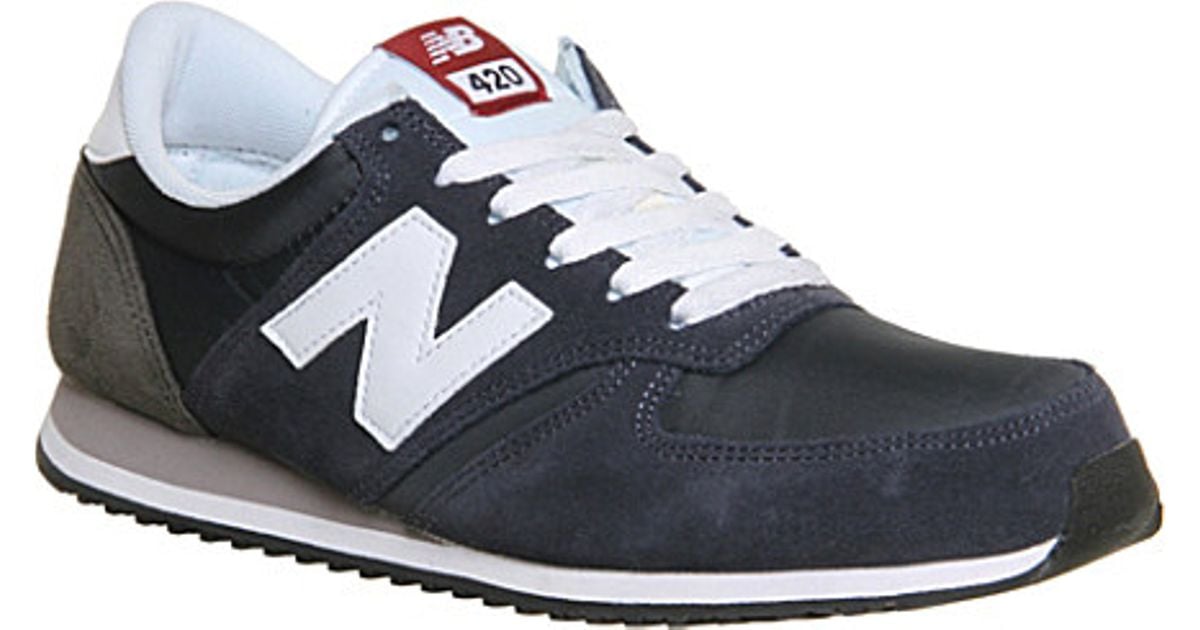 new balance 420 navy suede trainers